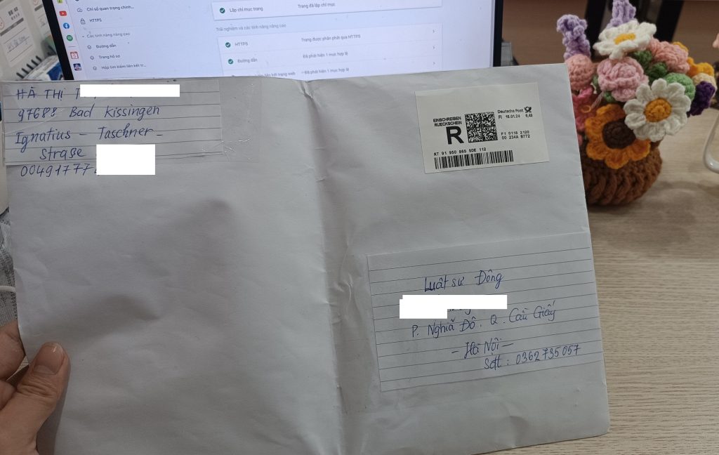 Hồ sơ khách ở Séc gửi về cho LS