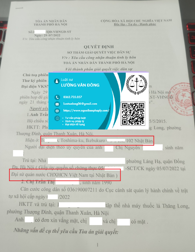 Ở Nhật Bản có ly hôn với vợ/chồng ở Việt Nam không