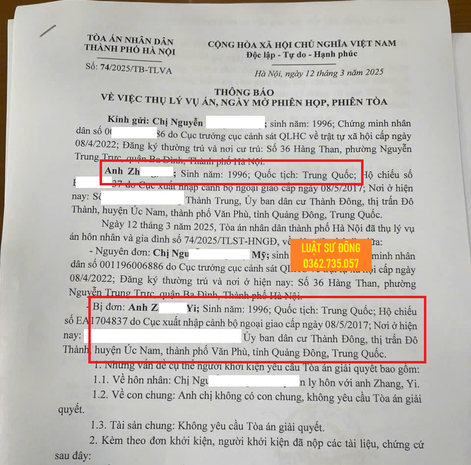 Ly hôn với người Trung Quốc