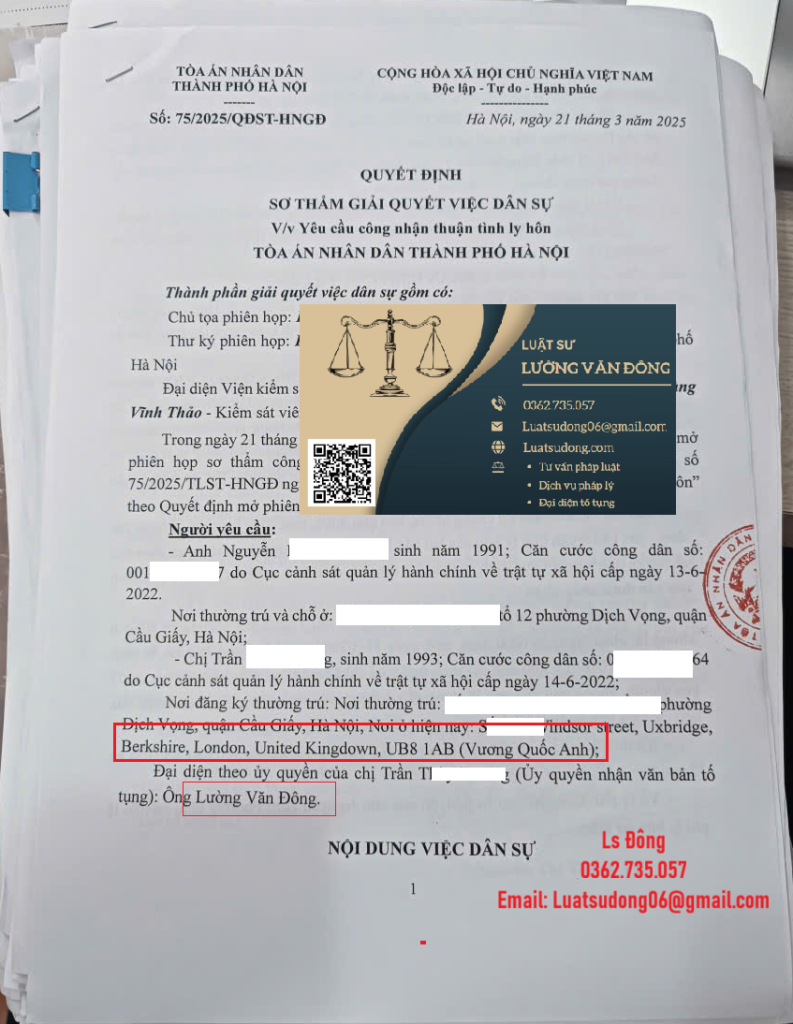 Ly hôn 1 bên đang ở Vương Quốc Anh