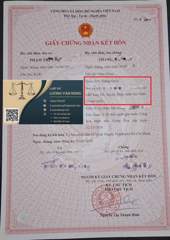 Kết hôn với người Trung Quốc tại Hồ Chí Minh