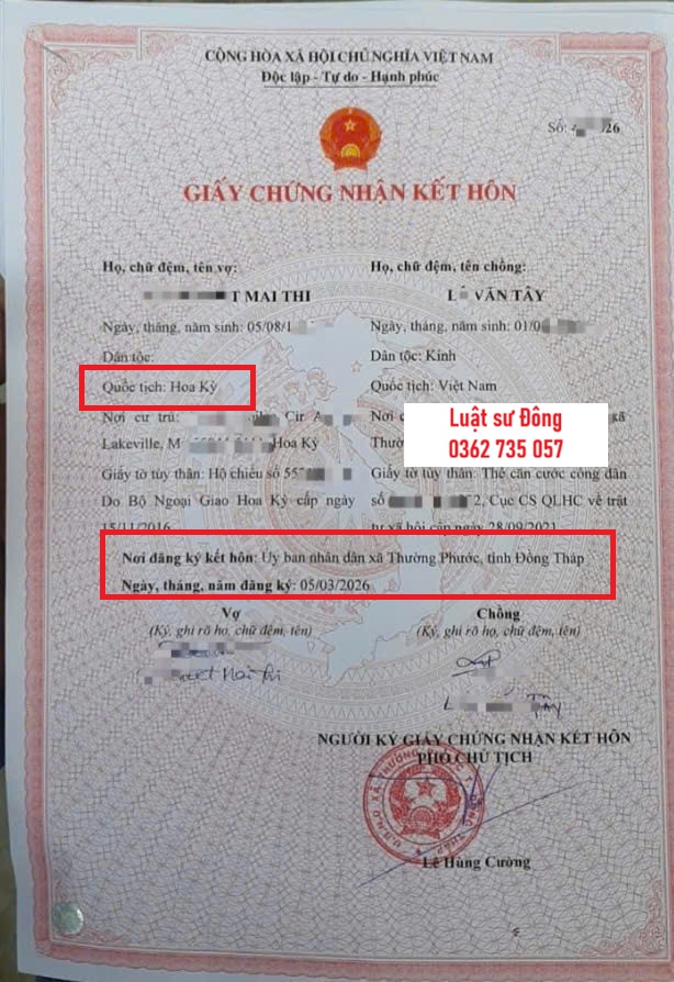 Kết hôn với người Mỹ tại Việt Nam