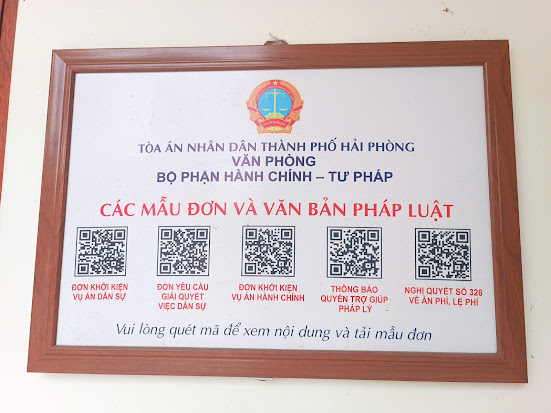Bộ phận hành chính tư pháp Tòa án thành phố Hải Phòng