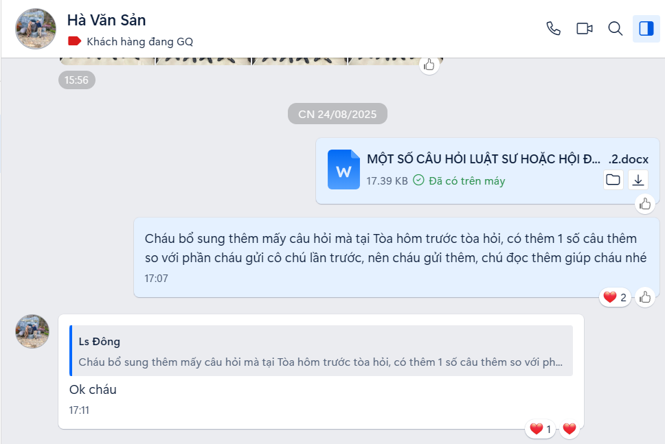 Phản hồi của khách hàng