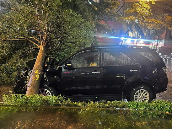 Cây xanh gẫy đổ vào ô tô Cây xanh gẫy đổ vào ô tô