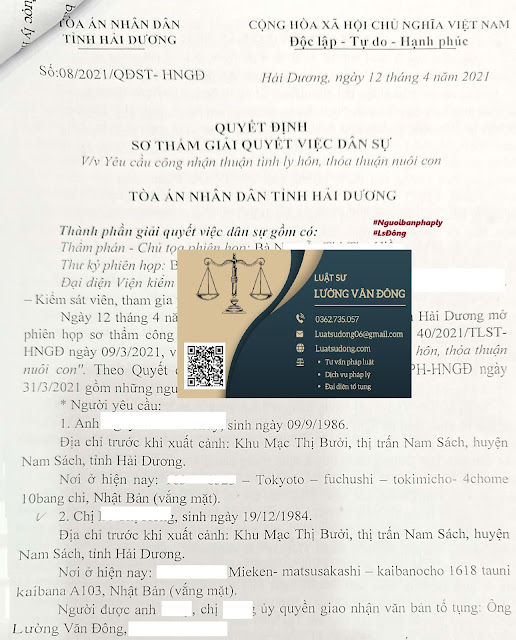 Ly hôn cả 2 đang ở Nhật Bản tại Hải Dương