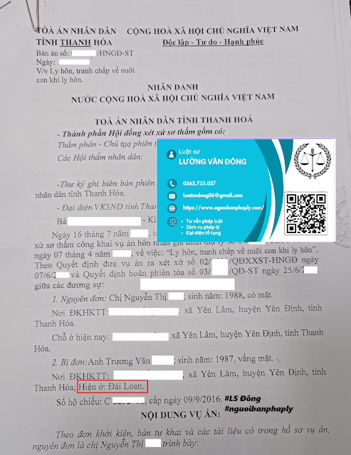 Ly hôn yếu tố nước ngoài tại Thanh Hóa Ly hôn yếu tố nước ngoài tại Thanh Hóa