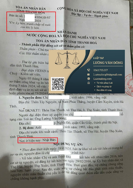 Ly hôn yếu tố nước ngoài tại Thanh Hóa