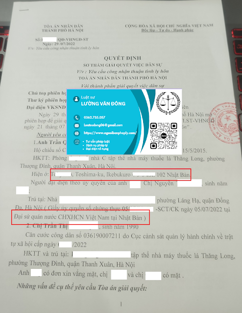 Chồng ở Nhật ly hôn với vợ đang ở Việt Nam Chồng ở Nhật ly hôn với vợ đang ở Việt Nam