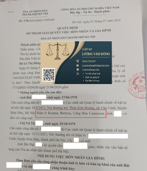 Quyết định ly hôn yếu tố nước ngoài - Cameroon Quyết định ly hôn yếu tố nước ngoài - Cameroon