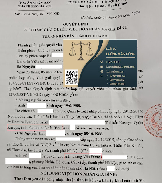 Quyết định ly hôn yếu tố nước ngoài - Nhật Bản Quyết định ly hôn yếu tố nước ngoài - Nhật Bản