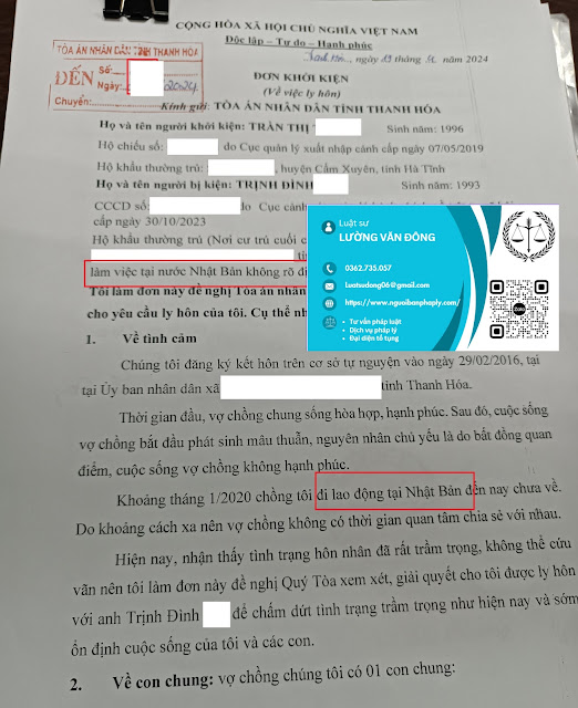 Ly hôn với 1 bên đang ở Nhật Bản tại Thanh Hóa Ly hôn với 1 bên đang ở Nhật Bản tại Thanh Hóa