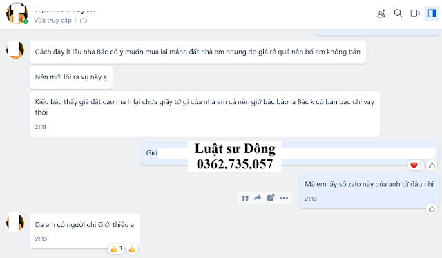 Khách hàng qua giới thiệu liên hệ LS Đông