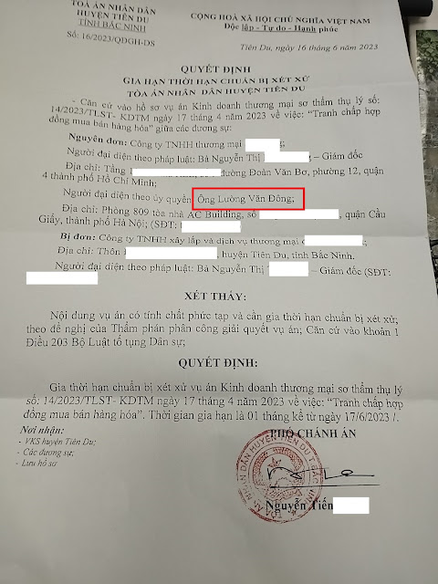 LS giải quyết tranh chấp mua bán hàng hóa tại Tiên Du