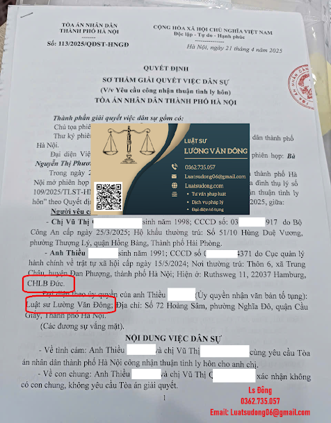 Ly hôn 1 bên ở CHLB Đức