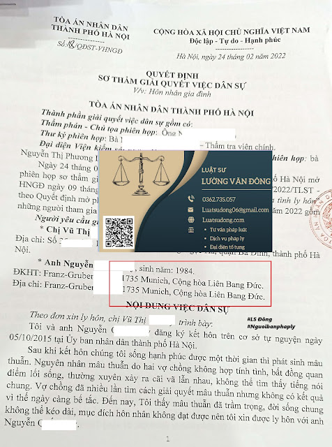 Ly hôn với 1 bên đang ở CHLB Đức