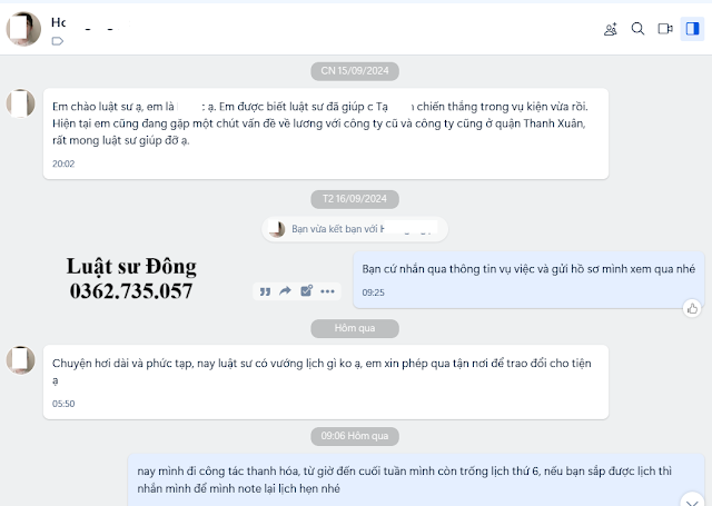 Khách hàng được bạn bè giới thiệu liên hệ cho Luật sư Đông