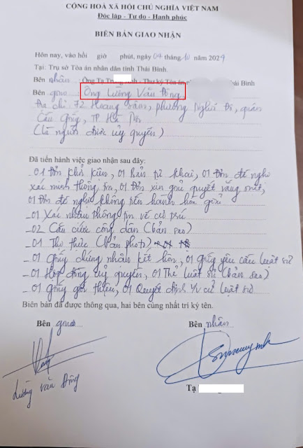 Nộp hồ sơ tại Tòa án tỉnh Thái Bình Nộp hồ sơ tại Tòa án tỉnh Thái Bình