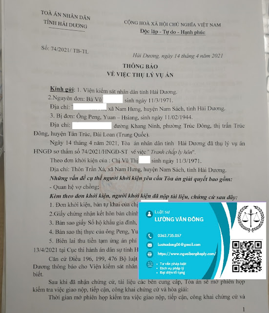 Ly hôn với người Trung Quốc