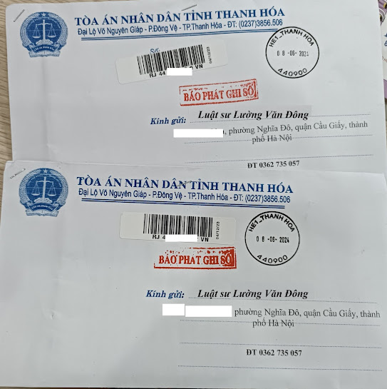 Thông báo của Tòa án tỉnh Thanh Hóa
