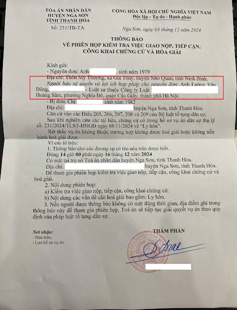 Luật sư Đông hỗ trợ khách hàng tại Nga Sơn