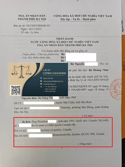 Ly hôn với người Canada Ly hôn với người Canada