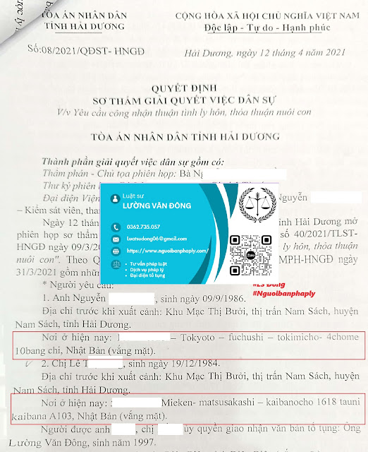 Luật sư nhận ủy quyền giải quyết ly hôn 2 vợ chồng đang ở Nhật Bản Luật sư nhận ủy quyền giải quyết ly hôn 2 vợ chồng đang ở Nhật Bản