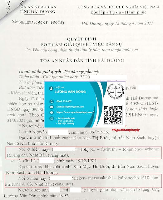 Ly hôn khi 2 bên đều ở nước ngoài tại Hải Dương Ly hôn khi 2 bên đều ở nước ngoài tại Hải Dương