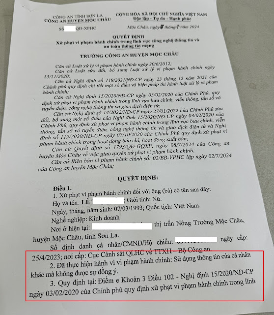 Quyết định xử phạt vi phạm hành chính Quyết định xử phạt vi phạm hành chính
