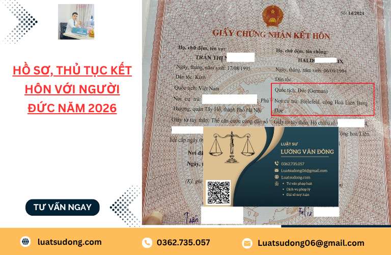 Hồ sơ, thủ tục kết hôn với người Đức năm 2026