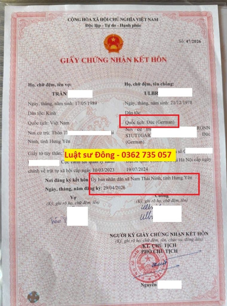 Kết hôn với người Đức tại Việt Nam