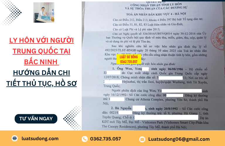 Ly hôn với người Trung Quốc