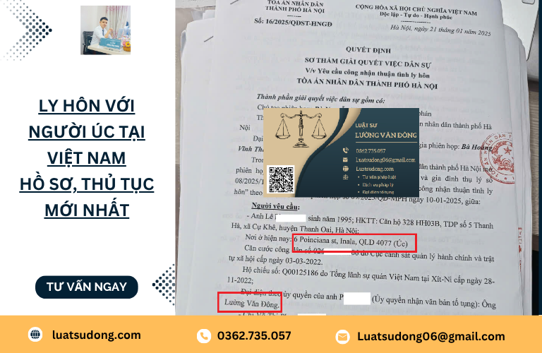 Ly hôn với người Úc tại Việt Nam