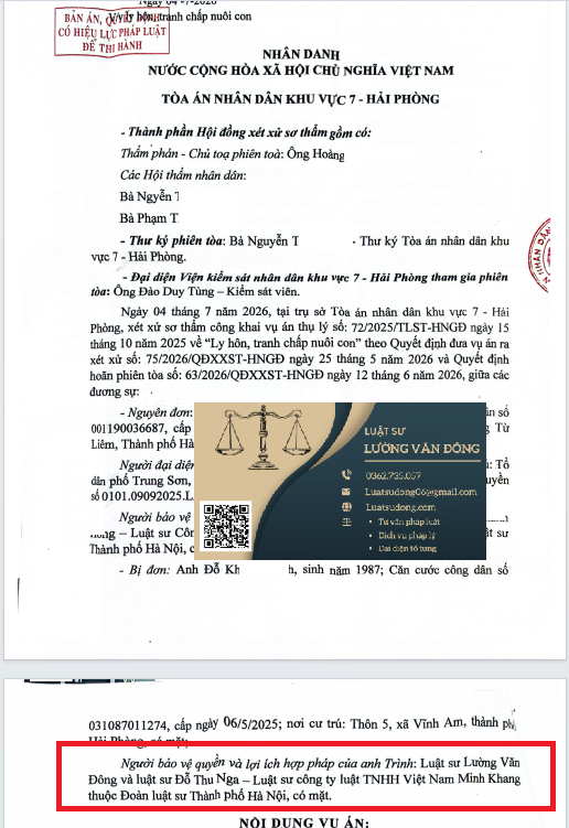 ly hôn đơn phương tại khu vực 7 Hải Phòng
