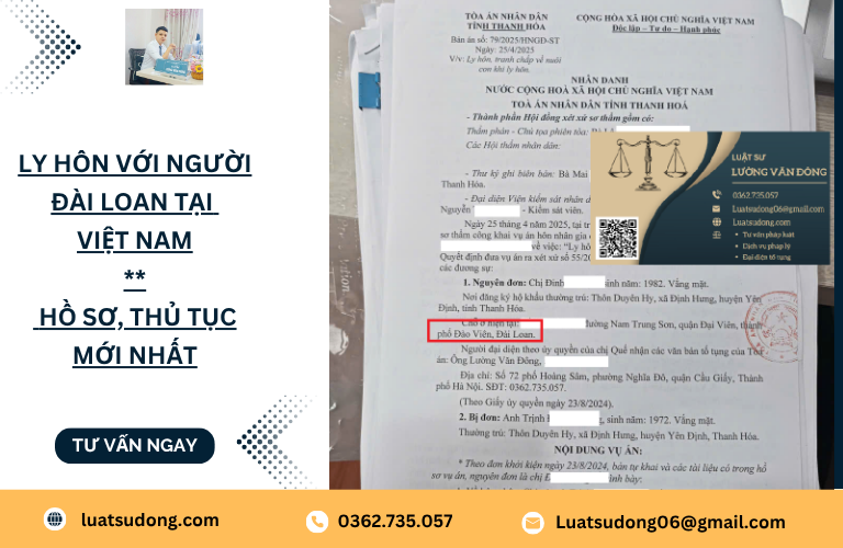 Ly hôn với người Đài Loan tại Việt Nam