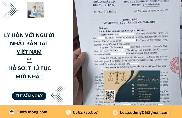 Ly hôn với người Nhật Bản tại Việt Nam