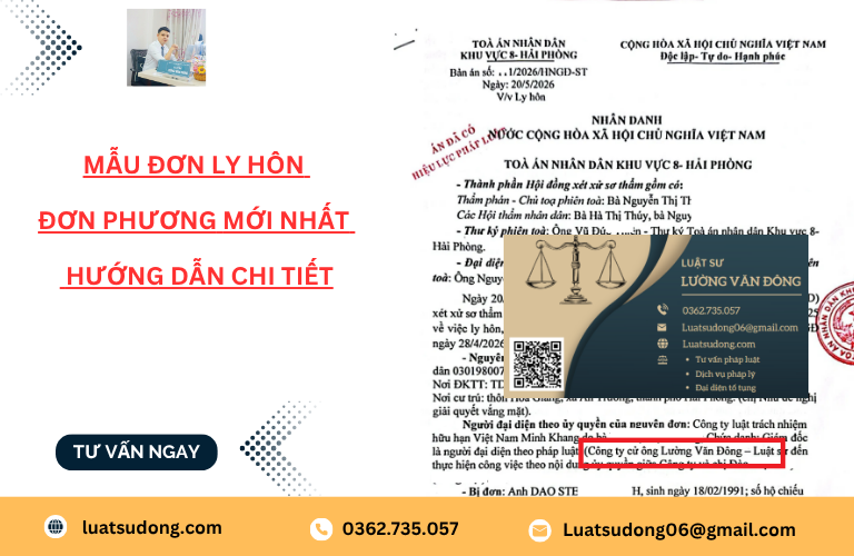 Mẫu đơn ly hôn đơn phương mới nhất