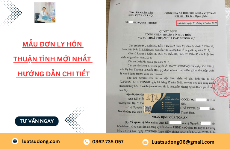 Mẫu đơn ly hôn thuận tình