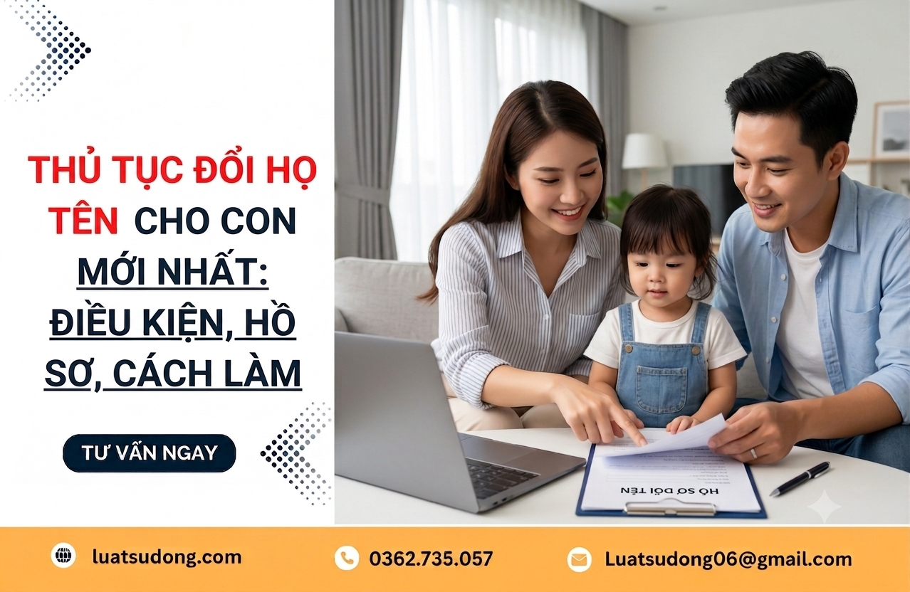 Thủ tục đổi họ tên cho con mới nhất